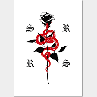 Red Snake Black Rose Posters and Art